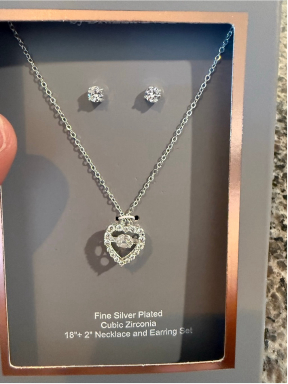 Women's Believe by Brilliance Silver Cubic Zirconia Necklace & Earring Set One S